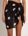 Faithful Polka Dot Scarf Cover Up in Chocolate Brown