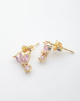 Gypsie Drop Studs in Light Pink/Gold