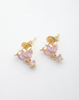 Gypsie Drop Studs in Light Pink/Gold