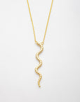 Snake Charm Pendant Necklace in Gold