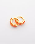 Nima Huggie Hoops in Orange/Gold