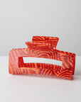 Clovelly Claw Clip in Scarlet Abstract Print