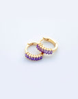 Selena Huggie Hoops in Lilac/Gold