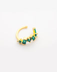 Christina Ear Cuff in Green/Gold