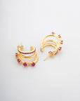 Elise Hoops in Pink/Gold