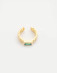 Indie Ear Cuff in Gold/Green