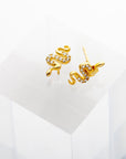 Tiny Snake Studs in Gold