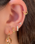 Selena Huggie Hoops in Crystal/Gold